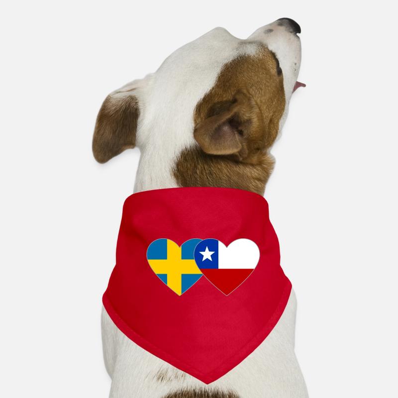 Sweden Chile Flag Heart Dog Bandana