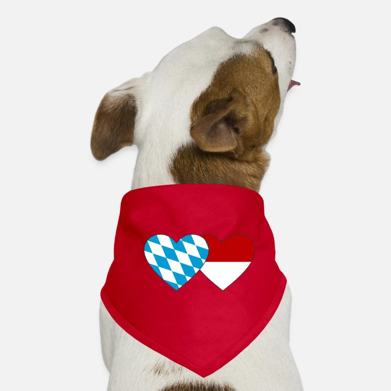 Cœur du drapeau Bavière Indonésie Bandana pour chien