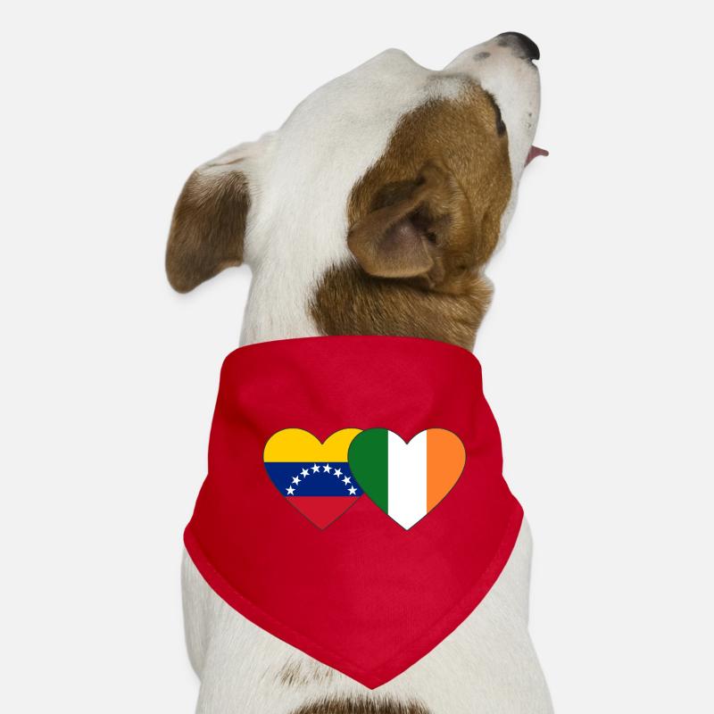 Cœur du drapeau Venezuela Irlande Bandana pour chien