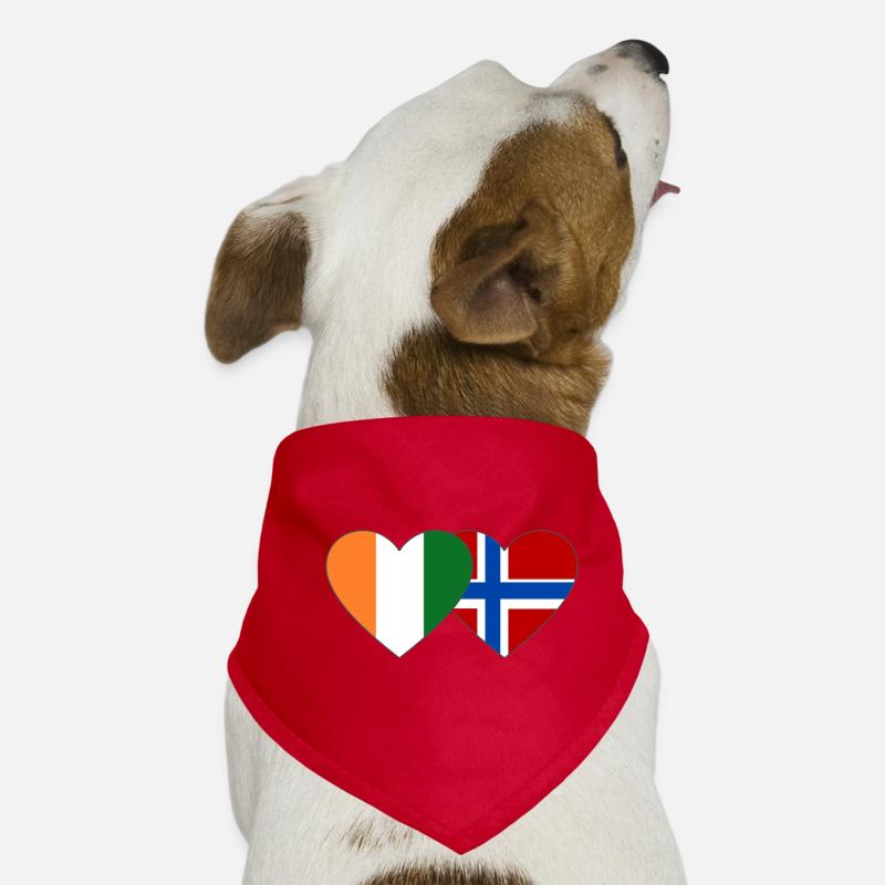 Elfenbeinküste Norwegen Flagge Herz Hunde-Bandana
