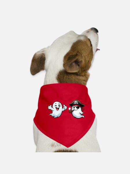 Geisterpirat-Duo - Hunde-Bandana - Rot - Vorne