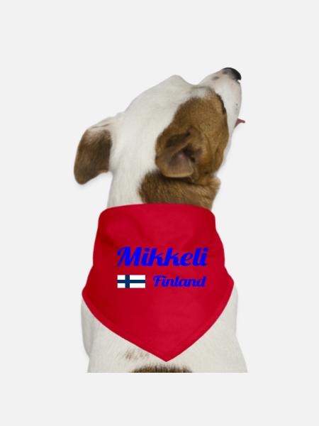 Mikkeli Finnland - Stylische Drucke - Hunde-Bandana - Rot - Vorne