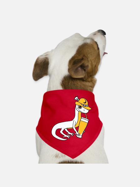 eidechse bier bayern alkohol saufen pa - Hunde-Bandana - Rot - Vorne