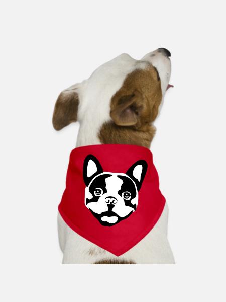 Dog - French Bulldog - Dog Bandana - red - Front