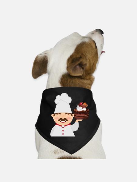 Pastry chef - pastry chef - Dog Bandana - black - Front