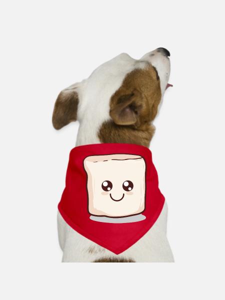 Kawaii Marshmallow | S'more | Camping - Hunde-Bandana - Rot - Vorne