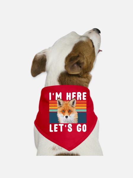 Fox - Dog Bandana - red - Front