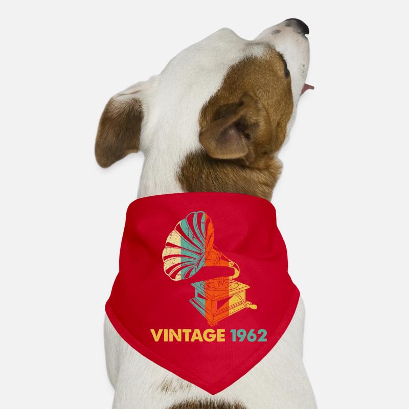 Vintage Gramophone 60th birthday 1962 60 years old Dog Bandana
