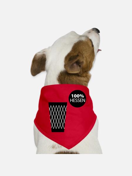 Ribbed 100% Hessen #Frankfurt #069 #Ebbelwoi - Dog Bandana - red - Front
