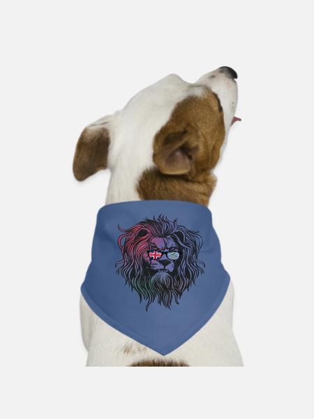 British Indian Ocean Territory - Dog Bandana - red - Front