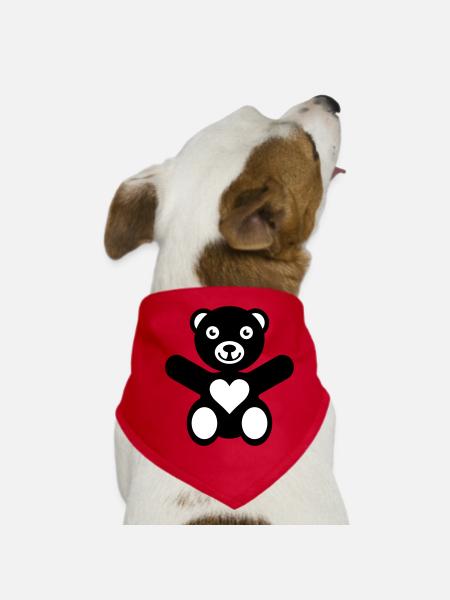 Bear Heart Love - Hunde-Bandana - Rot - Vorne