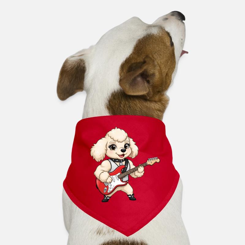 Pfotengitarrist Hund mit E-Gitarre Hunde-Bandana