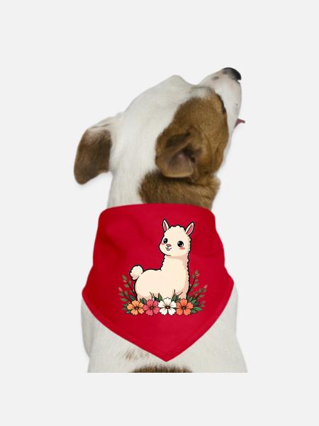 lama - Dog Bandana - red - Front