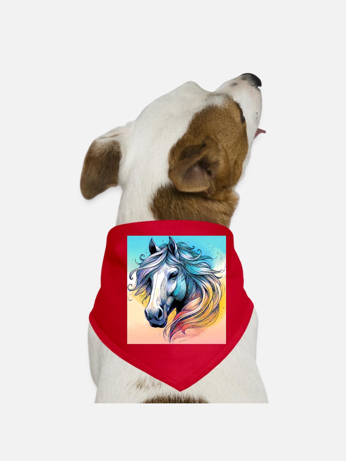 horse - Dog Bandana - red - Front