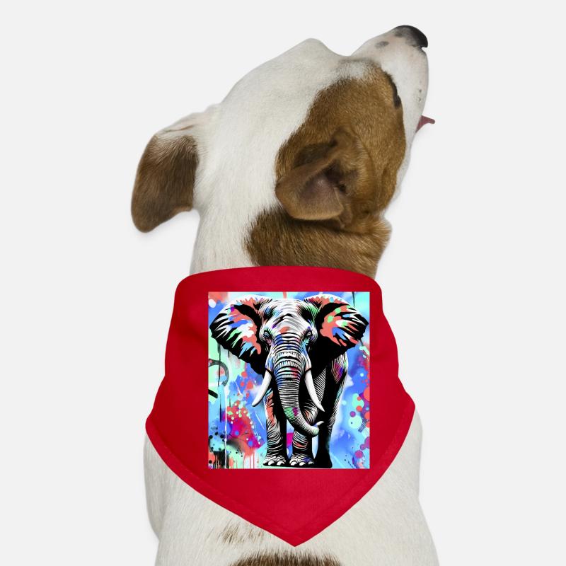 éléphant - Bandana pour chien - rouge