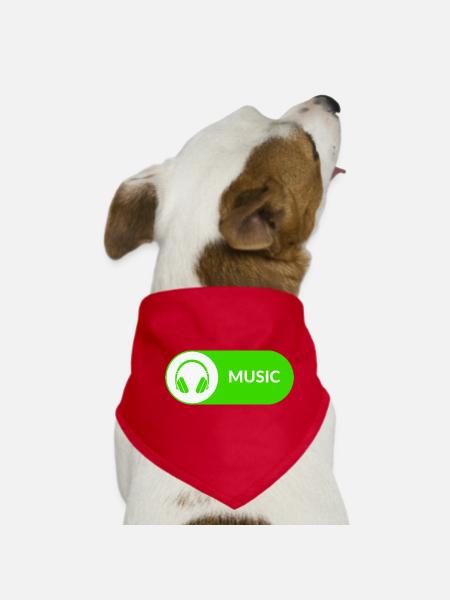 Bouton Musique - Bandana pour chien - rouge - Devant