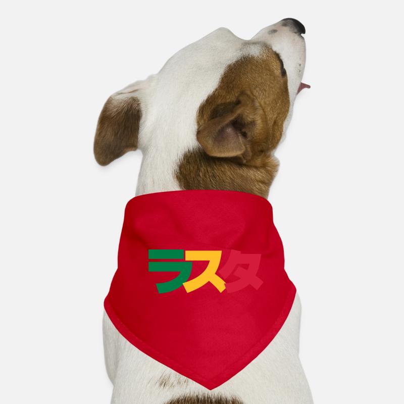 Japonais Rasta ラスタ Vert, Or &Rouge Bandana pour chien
