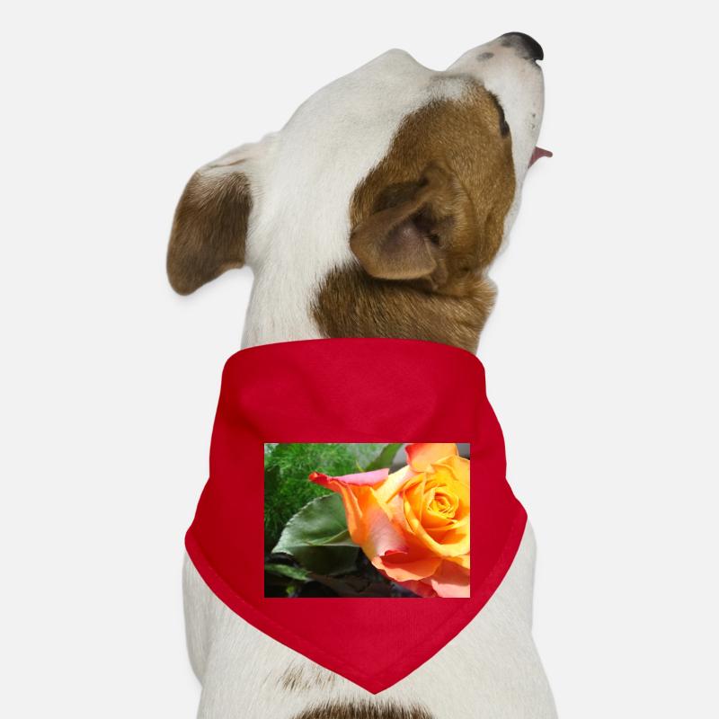 Rose orange à feuilles vertes Bandana pour chien