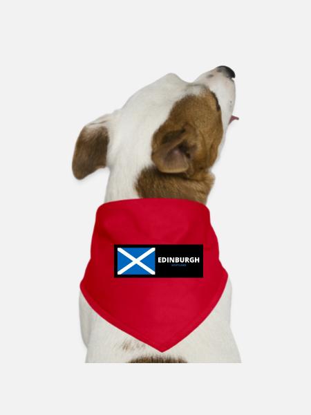 Edinburgh City mit schottischer Flagge - Hunde-Bandana - Rot - Vorne