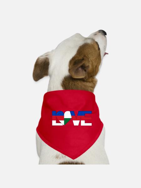 love Sorbs Saxons have a heart for their homeland - Dog Bandana - red - Front