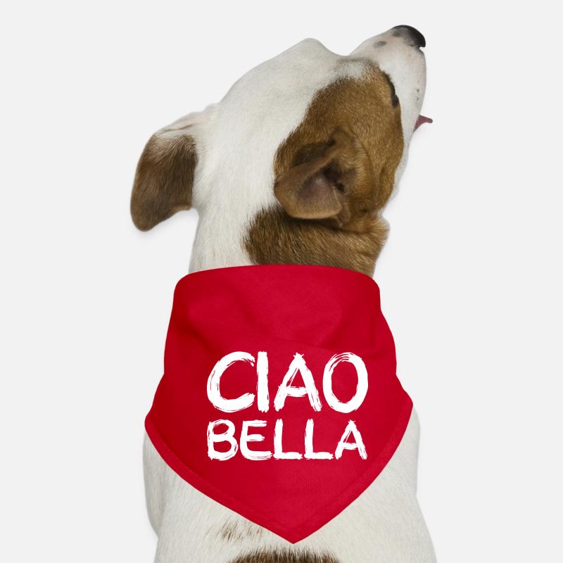 ciao bella, white Hunde-Bandana