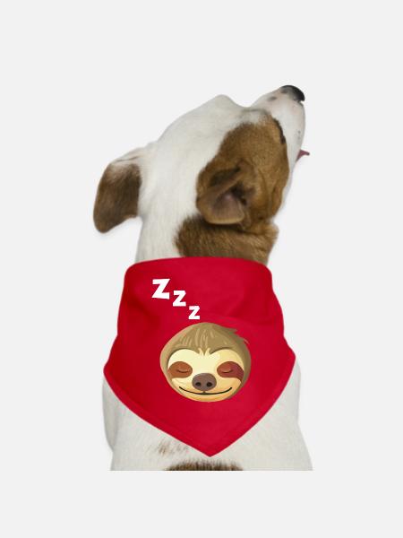 Visage paresseux endormi - Bandana pour chien - rouge - Devant