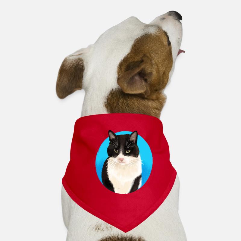 Schwarz-Weiß-Katze Hunde-Bandana