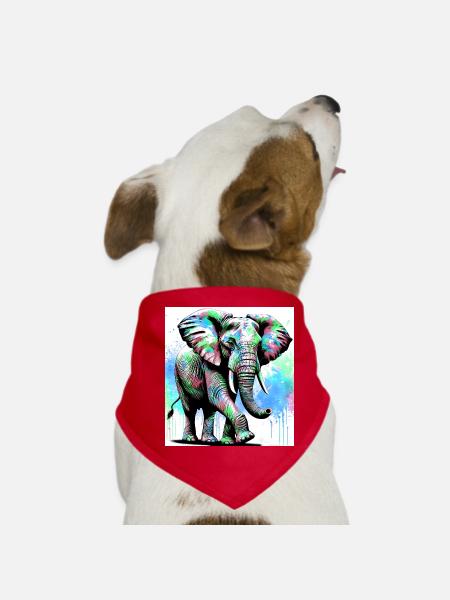 elephant - Dog Bandana - red - Front