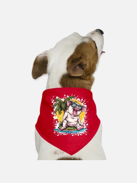 Pig Summer Comic - Bandana pour chien - rouge - Devant