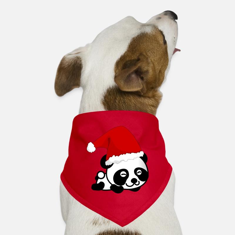 Panda de Noël, Panda, Noël - Bandana pour chien - rouge