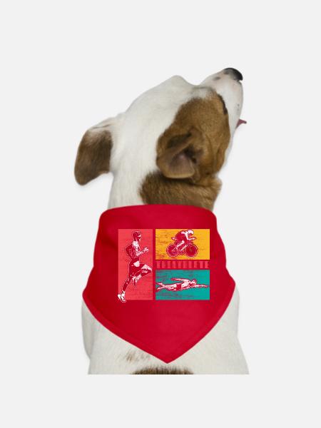 Triathlon Rennen - Hunde-Bandana - Rot - Vorne