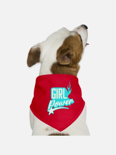 Girl Power Topaz Flame Emblem Design - Dog Bandana - red - Front