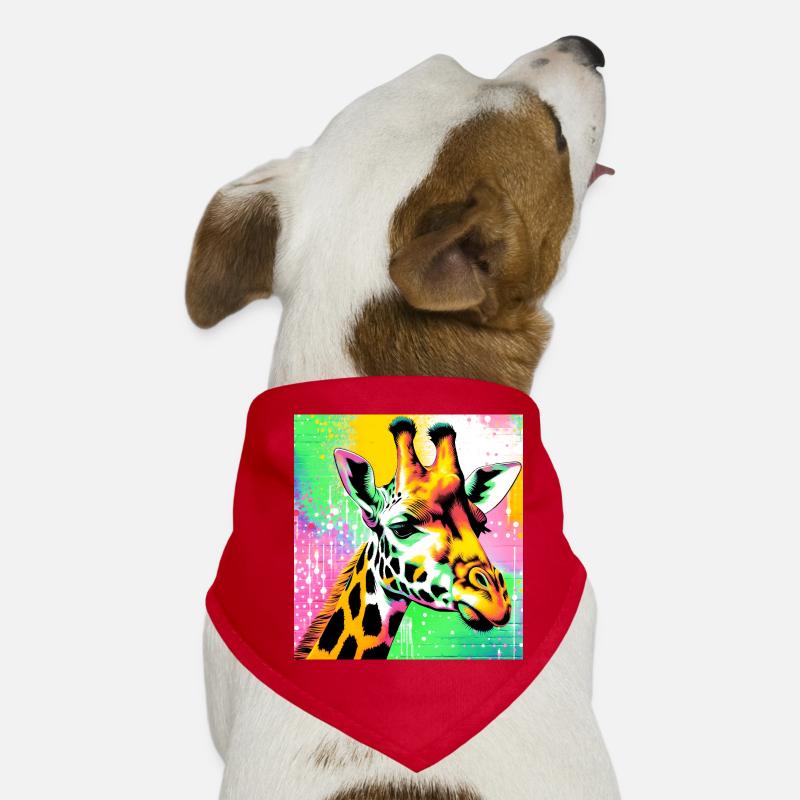 girafe - Bandana pour chien - rouge