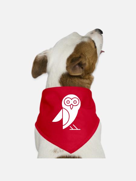 Eule - Hunde-Bandana - Rot