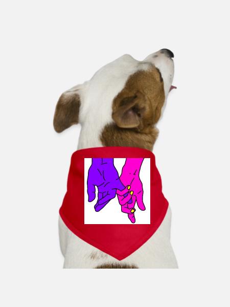 hands purple - Dog Bandana - red - Front
