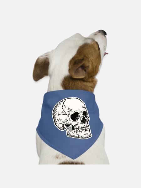 Skull Skeleton Skull Horror Cadeau d’Halloween - Bandana pour chien - rouge - Devant