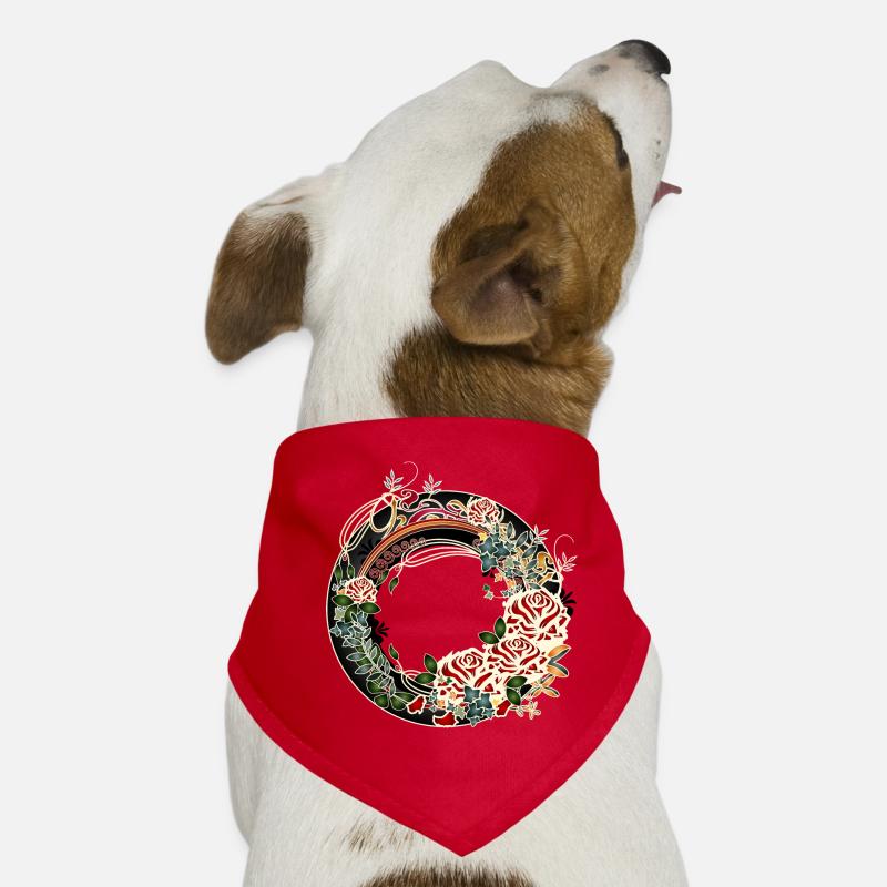 zeitlos schöner Rosengarten Jugendstil Rahmen Hunde-Bandana