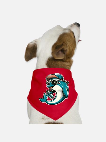 Bombe aérosol Dolphin Graffiti - Bandana pour chien - rouge - Devant