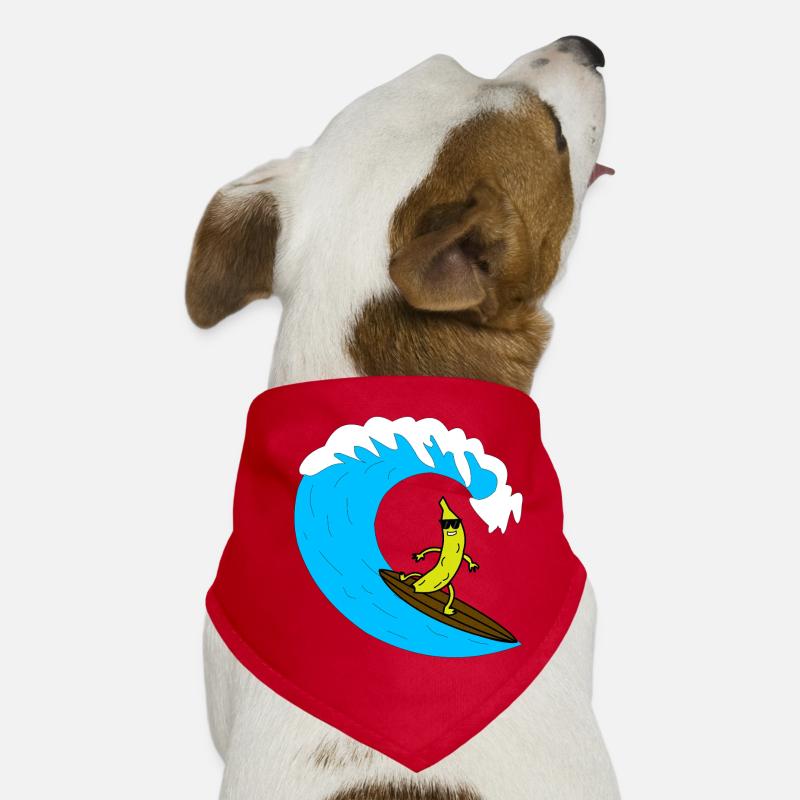 Surfeur de bananes sur la vague Bandana pour chien