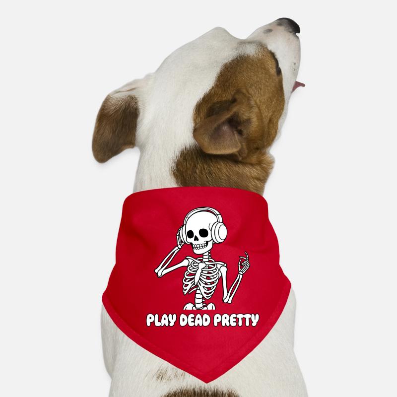 Skelett mit Kopfhörern Hunde-Bandana