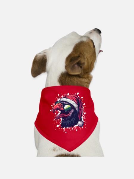 Harpyie Vogel Weihnachten Lustig Adler - Hunde-Bandana - Rot - Vorne
