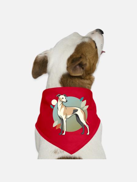 Chien lévrier italien - Bandana pour chien - rouge - Devant
