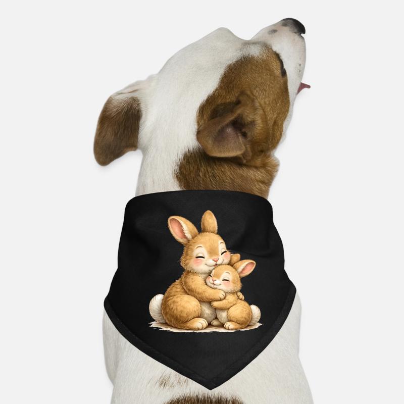 Two bunnies in a loving embrace Dog Bandana