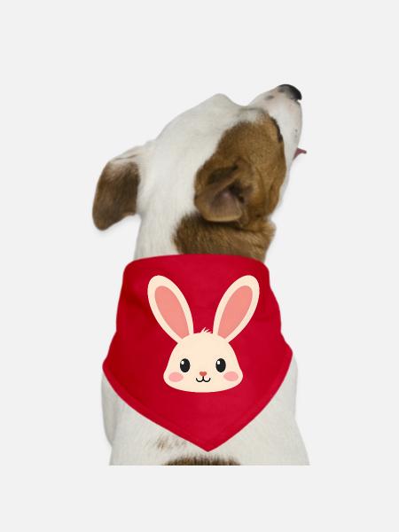 Lapin Lapin - Bandana pour chien - rouge - Devant