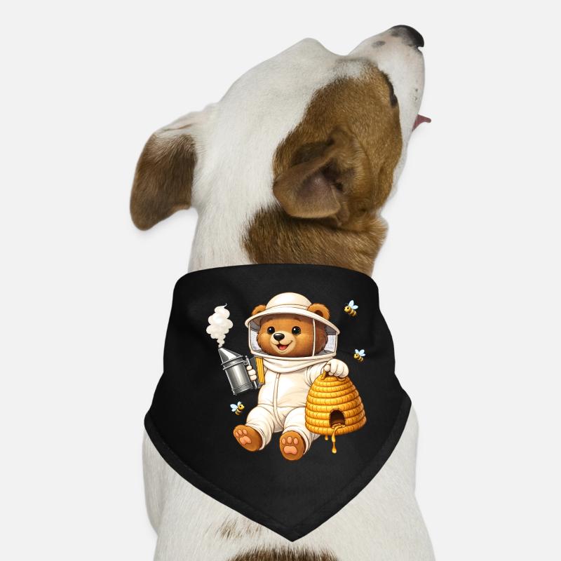 Beekeeper bear with beehive illustration Dog Bandana