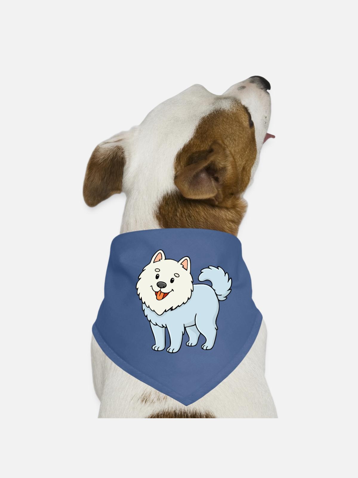Fuzzy Dog (White/ Comic) - Dog Bandana - red - Front
