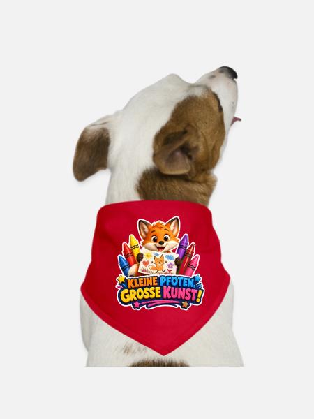 Kreativer Fuchs kleine Pfoten ganz grosse Kunst - Hunde-Bandana - Rot - Vorne