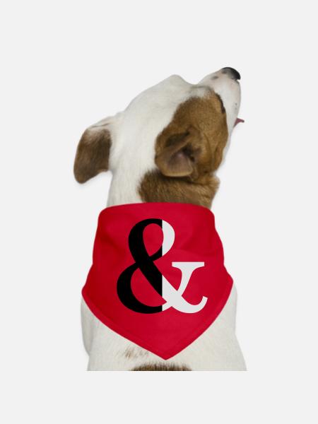 Ampersand two-tone sign icon gift idea - Dog Bandana - red - Front