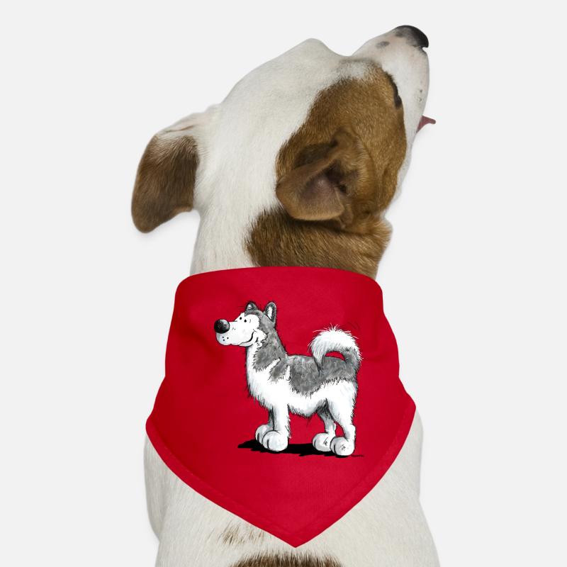 Alakan Malamute - Husky - Hund - Comic - Hunde-Bandana - Rot