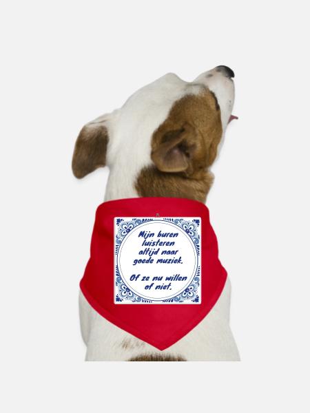 Les voisins écoutent toujours de la bonne musique # - Bandana pour chien - rouge - Devant